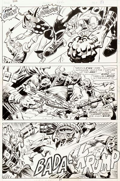 Thor - Journey to the Golden Star!, matita e china su cartoncino Marvel