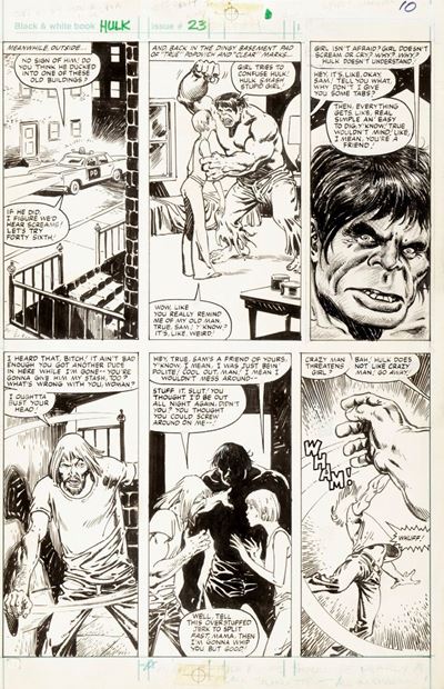 Hulk - A Very Personal Hell, matita e china su cartoncino Marvel