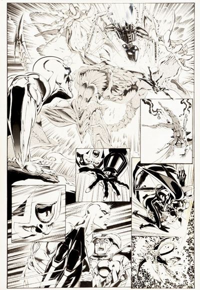 Silver Surfer: Dangerous Artifacts - matita, china e retino su cartoncino