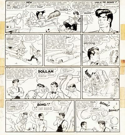 Li'l Abner - Who is Mr. Bong?, matita e china su cartoncino