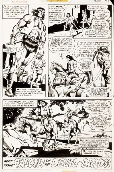 Kull the Destroyer - City of the Crawling Dead, matita e china su cartoncino Marvel