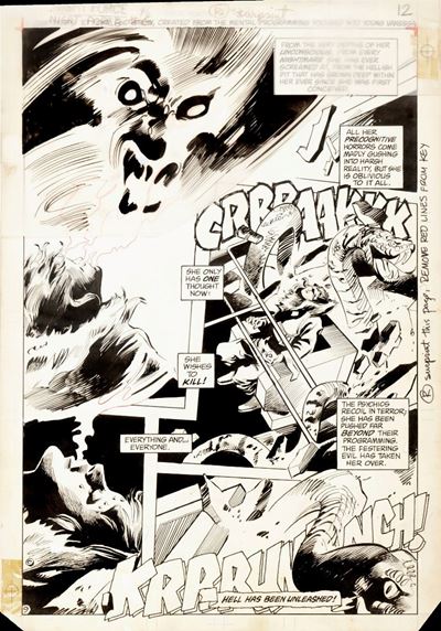 Night Force - The Devil Her Due, matita e china su cartoncino DC