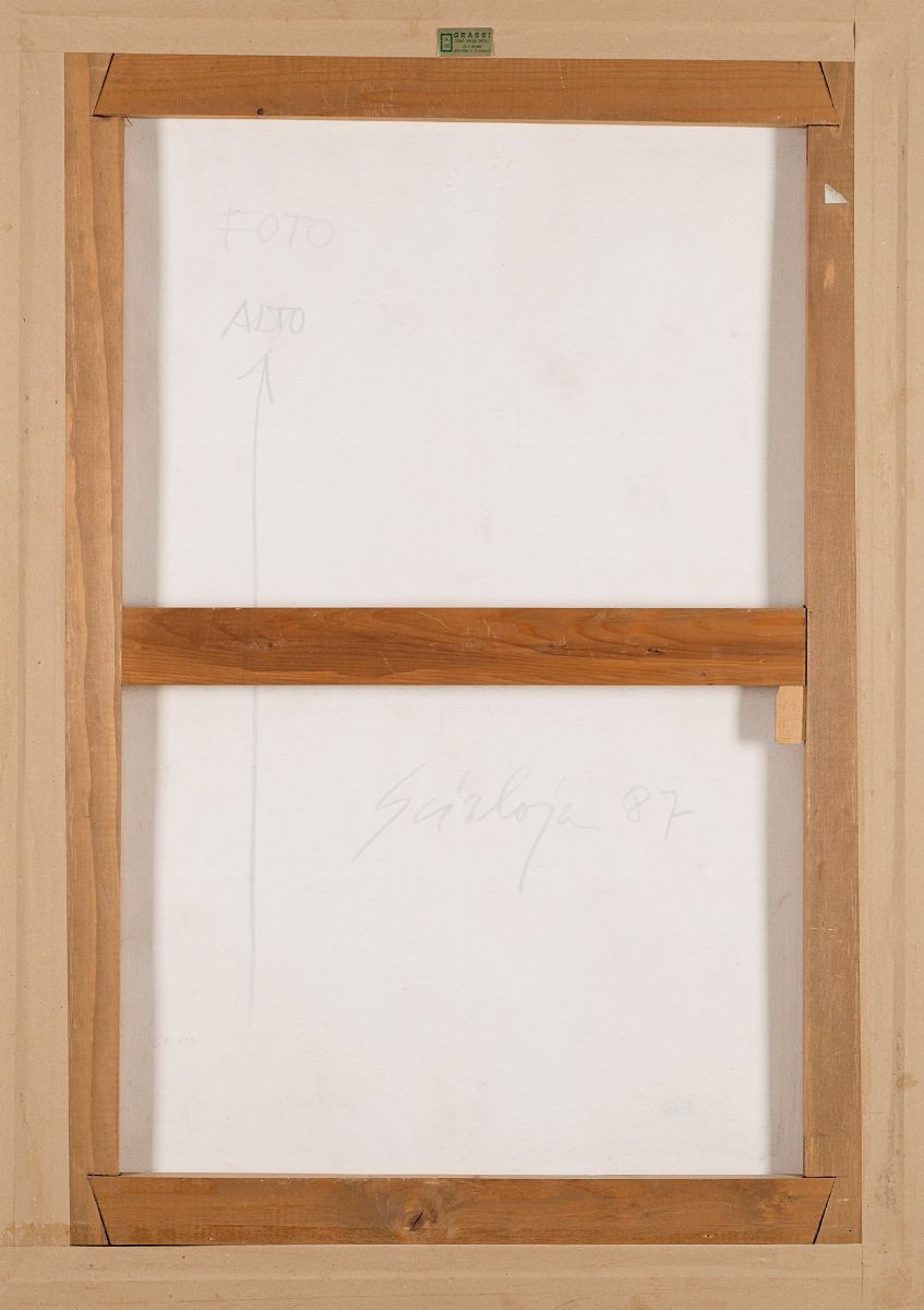 Toti Scialoja - Composizione, tecnica mista su cartone telato, 1987