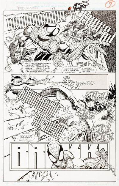 Spider-Man - Revenge of the Sinister Six, matita, china e retino su cartoncino Marvel