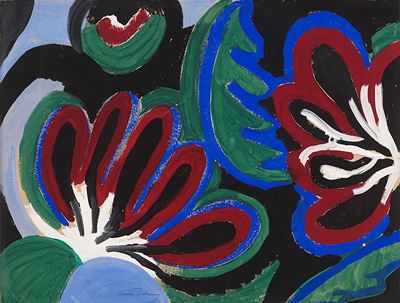 Composizione, tempera su cartone, cm 48x63