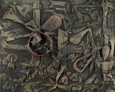 La battaglia di Pavia - tecnica mista su tela, 1962