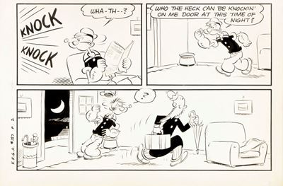 Popeye - House Boat, matita e china su cartoncino