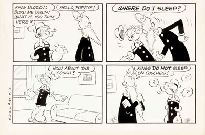 Popeye - House Boat, matita e china su cartoncino