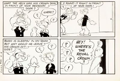 Popeye - House Boat, matita e china su cartoncino