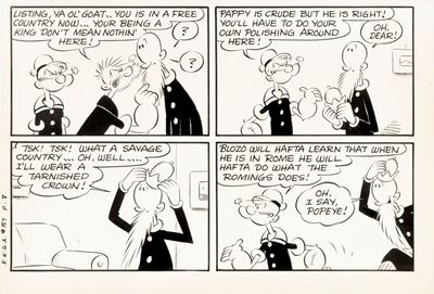 Popeye - House Boat, matita e china su cartoncino