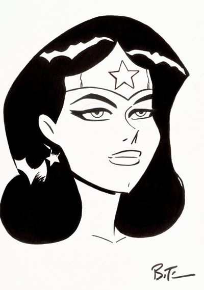 Wonder Woman - matita e china su cartoncino