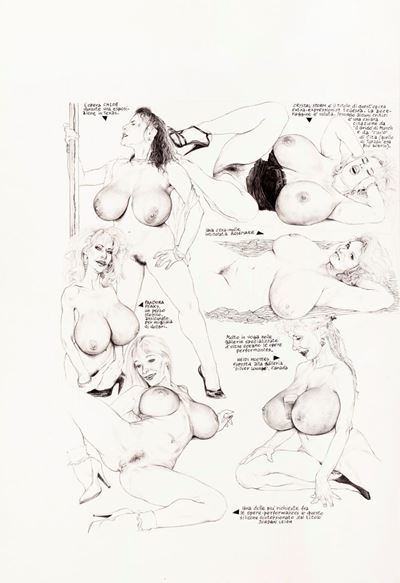 Boobsy Art - Matita e china su cartoncino
