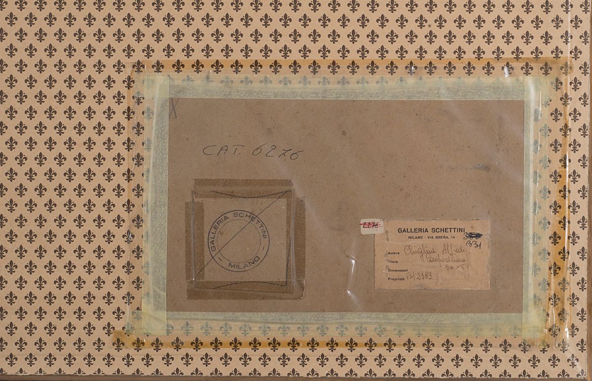 Alfredo Chighine - Composizione, tempera su cartoncino