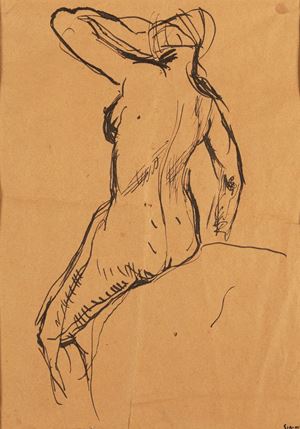 Sironi Mario - Nudo femminile (noto anche come Nudo di donna visto di schiena)