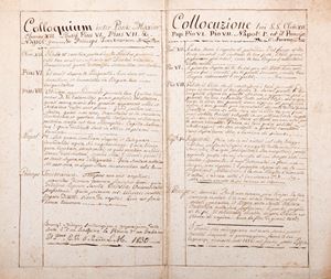 Colloquium inter Pont. Max … Collocuzione tra S.S. Clem. XII, Pap. Pio VI, Pio VII, Napol.e I ed il principe d’Averno