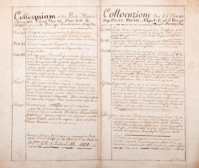Colloquium Inter Pont. Max … Collocuzione tra S.s. Clem. XII, Pap. Pio Vi, Pio VII, Napol.e i ed ...