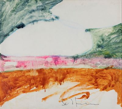 Paesaggio anemico, smalto su tela sotto plexiglas
