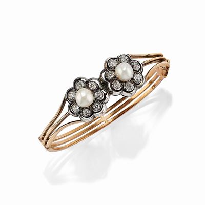 Bracciale con Perle e Diamanti, Inzio XX Secolo