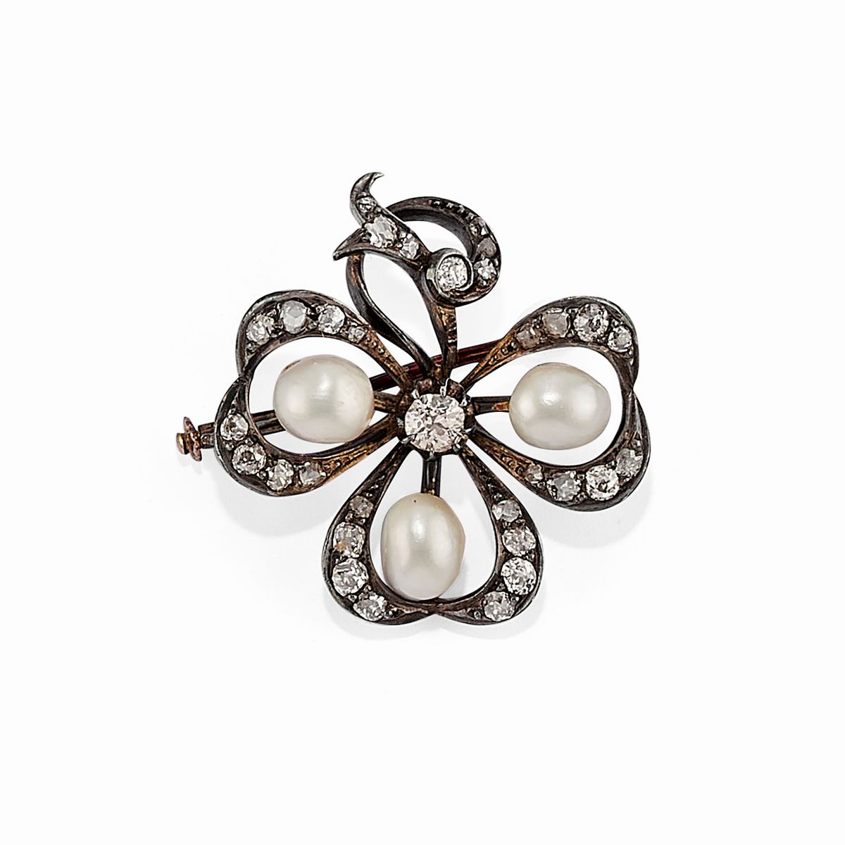 Spilla e Anello con Perle e Diamanti
