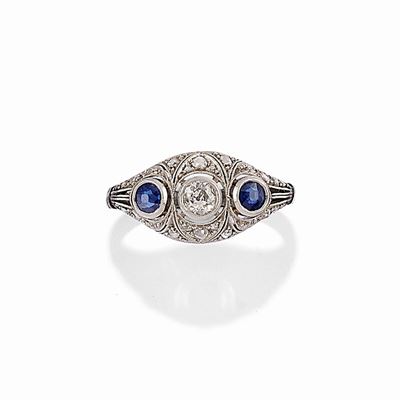 Anello con Zaffiri e Diamanti, Primo Quarto XX Secolo