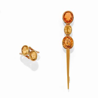 Anello e Spilla con Quarzi
