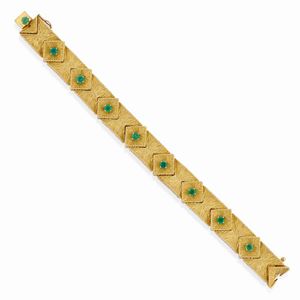  - Bracciale in oro giallo 18k e smeraldi