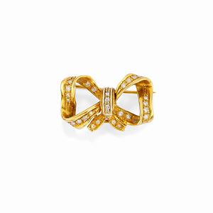  - Spilla in oro giallo 18k e diamanti