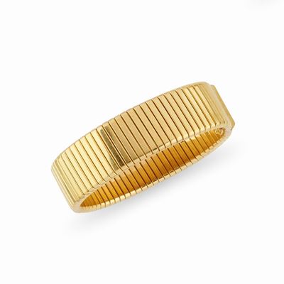 Bracciale in oro giallo 18k, tubogas, circa 1950