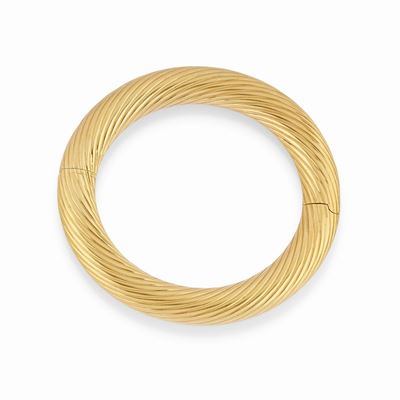 Bracciale rigido in oro giallo 18K, incisa a canna vuota