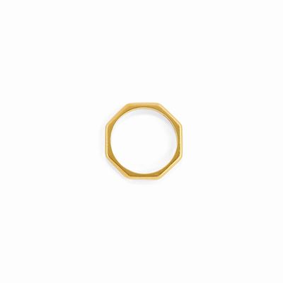 Anello in oro giallo 18k, forma ottagonale
