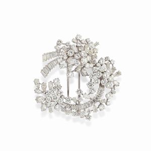  - Spilla in oro bianco 18k e diamanti