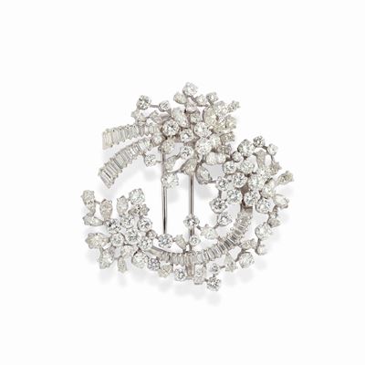 Spilla in oro bianco 18k con diamanti