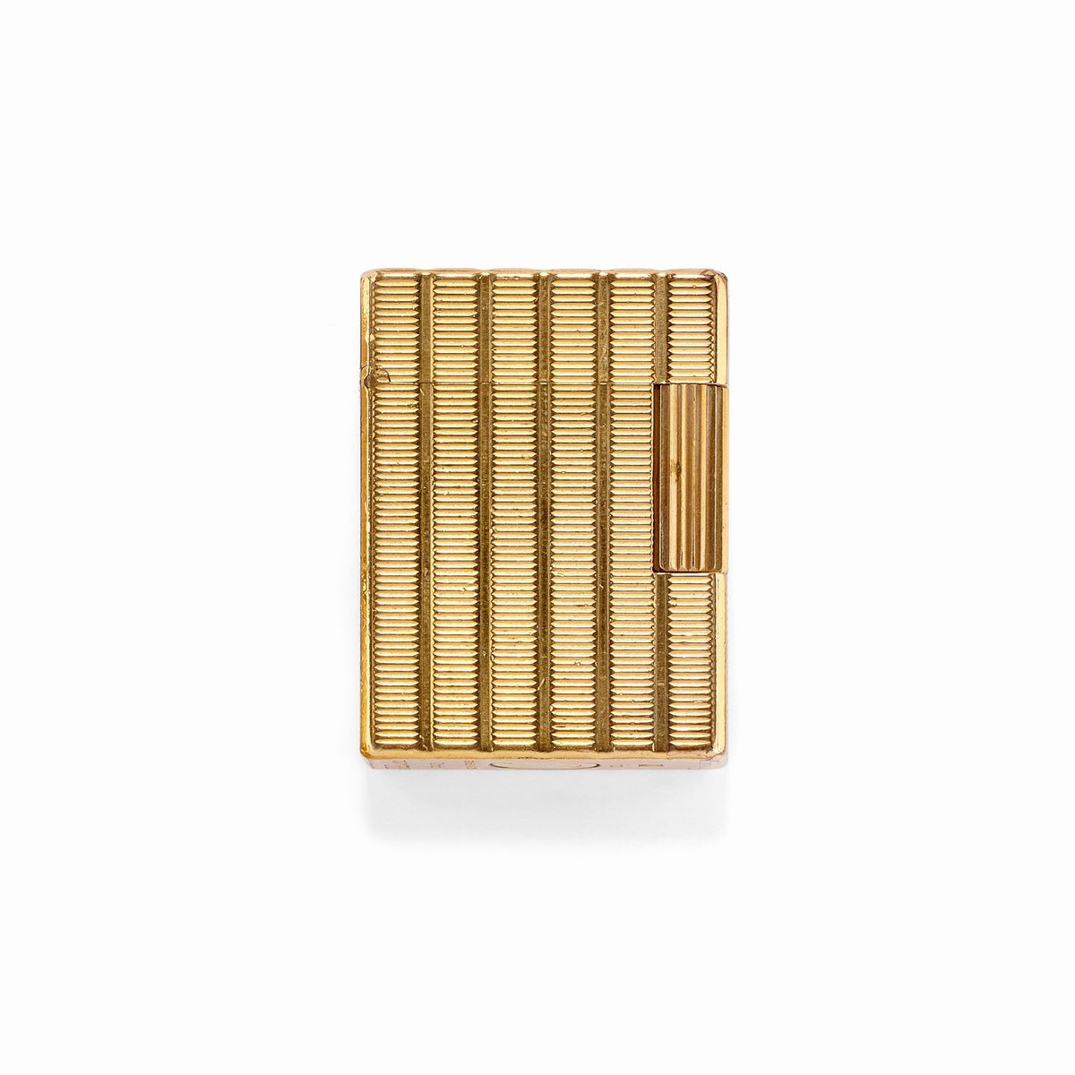 Accendino Dupont in oro giallo 18k, fede in oro giallo 18k con dedica e penna stilografica Peters...