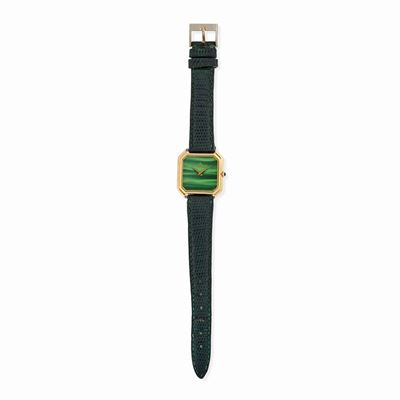 Orologio in oro giallo 18k con quadrante in malachite