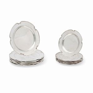 Twenty-four silver plates, Italy, 20th Century