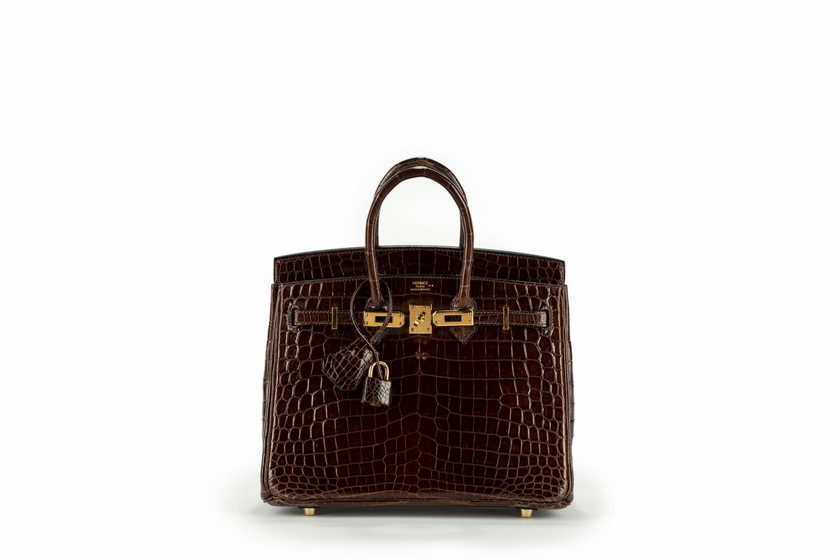 Hermès - Borsa Birkin 25 cm, coccodrillo niloticus color caffè, 2008