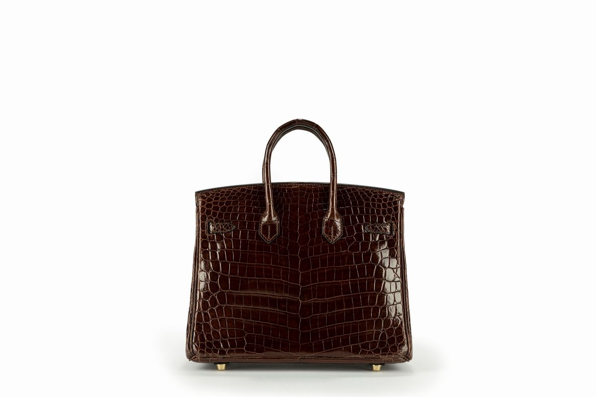 Hermès - Borsa Birkin 25 cm, coccodrillo niloticus color caffè, 2008