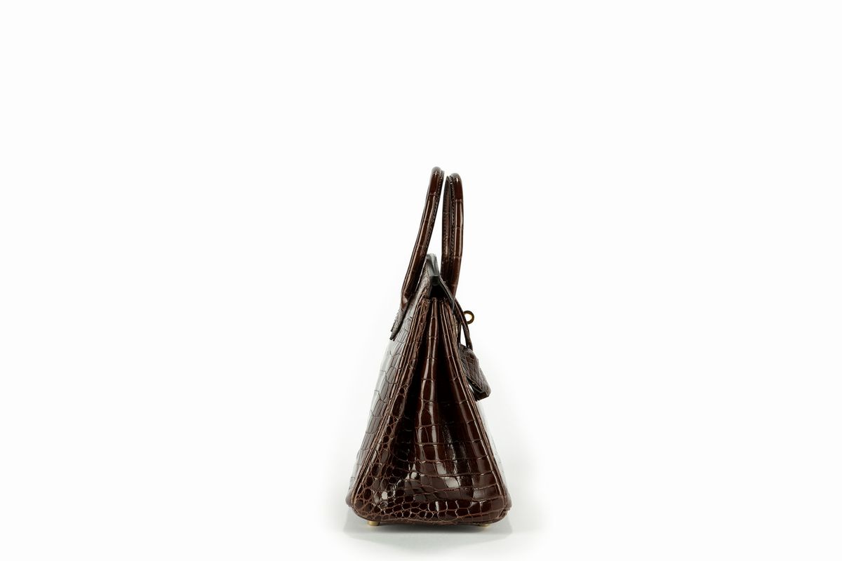 Hermès - Borsa Birkin 25 cm, coccodrillo niloticus color caffè, 2008