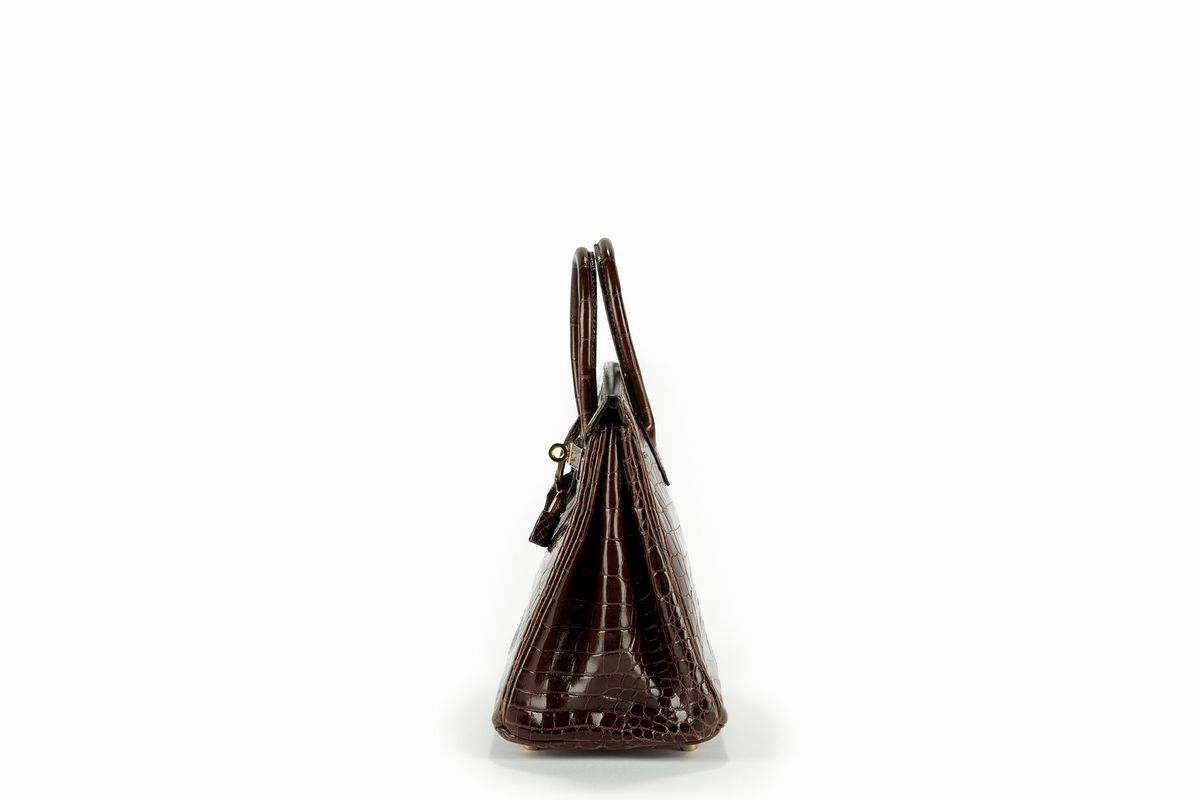 Hermès - Borsa Birkin 25 cm, coccodrillo niloticus color caffè, 2008