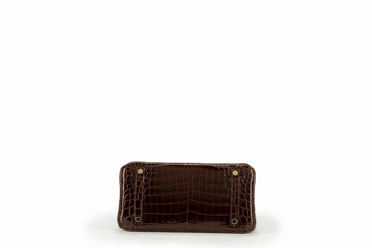 Hermès - Borsa Birkin 25 cm, coccodrillo niloticus color caffè, 2008
