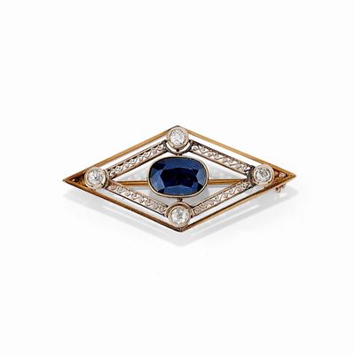 Spilla con Zaffiro e Diamanti, Primo Quarto XX Secolo