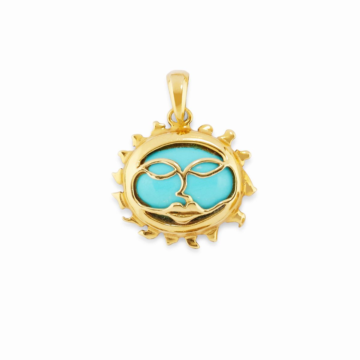 Anello, Orecchini e Pendente in Oro Giallo 18k, Pasta di Turchese e Turchese