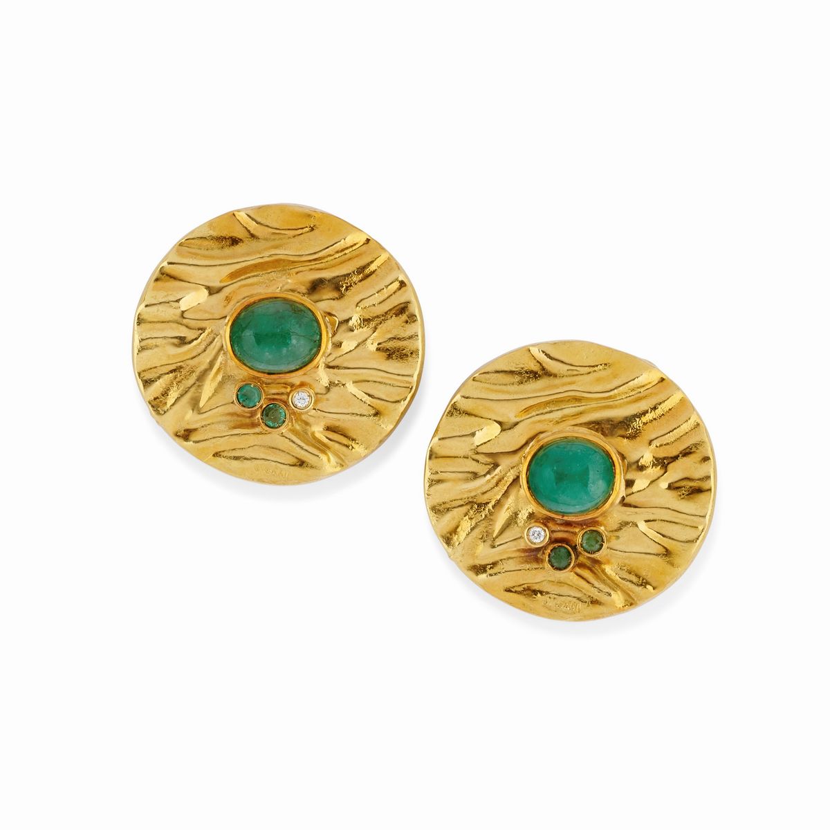 Misani - Demi-parure in oro giallo 18k con smeraldi e diamanti