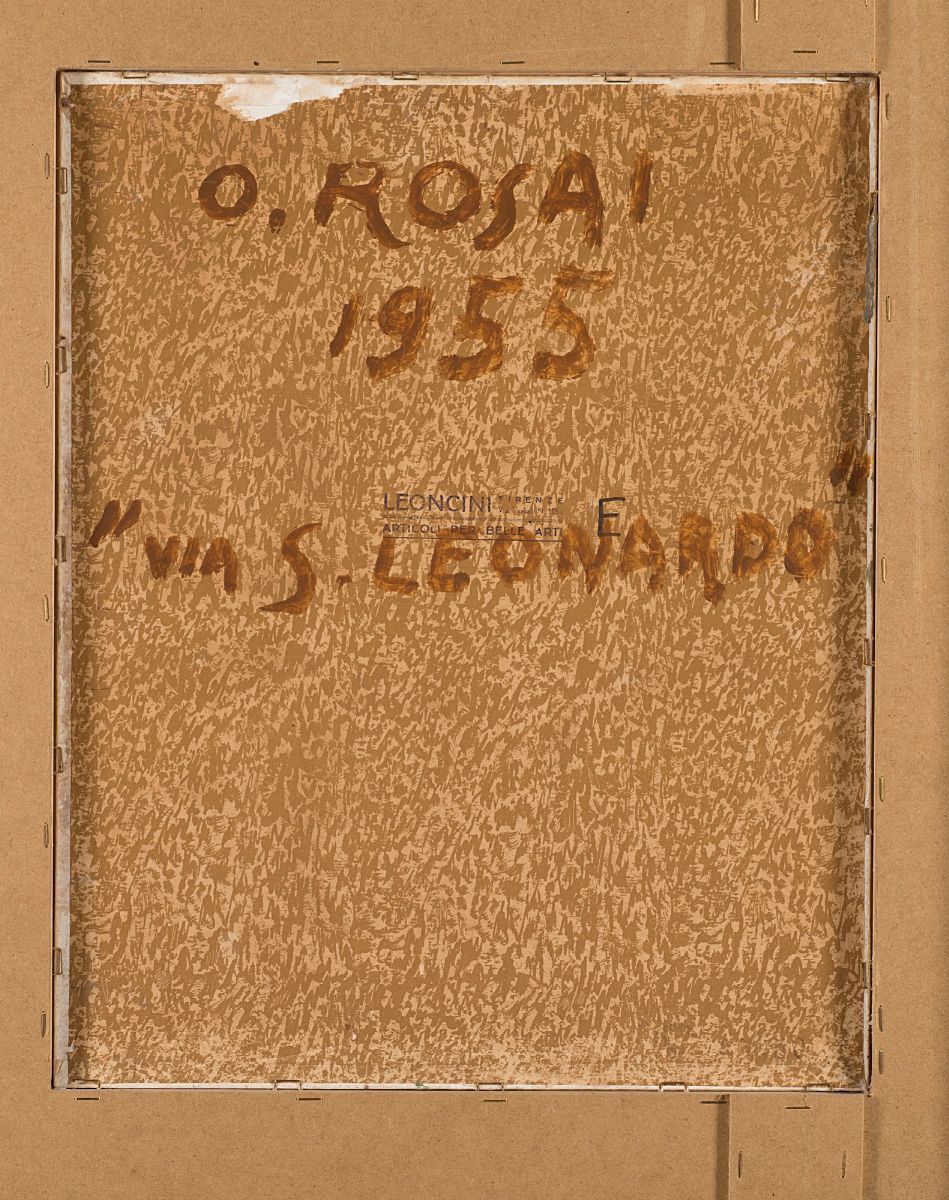 Ottone Rosai - Via San Leonardo, olio su tela cartonata