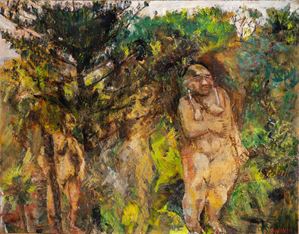 Pirandello Fausto - Bagnanti (Figure nel bosco)