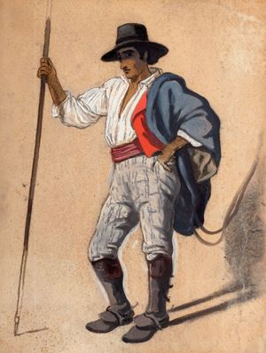Giovane in costume ciociaro