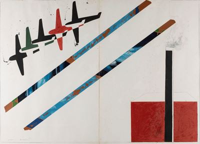 Senza titolo, tecnica mista e collage su carta