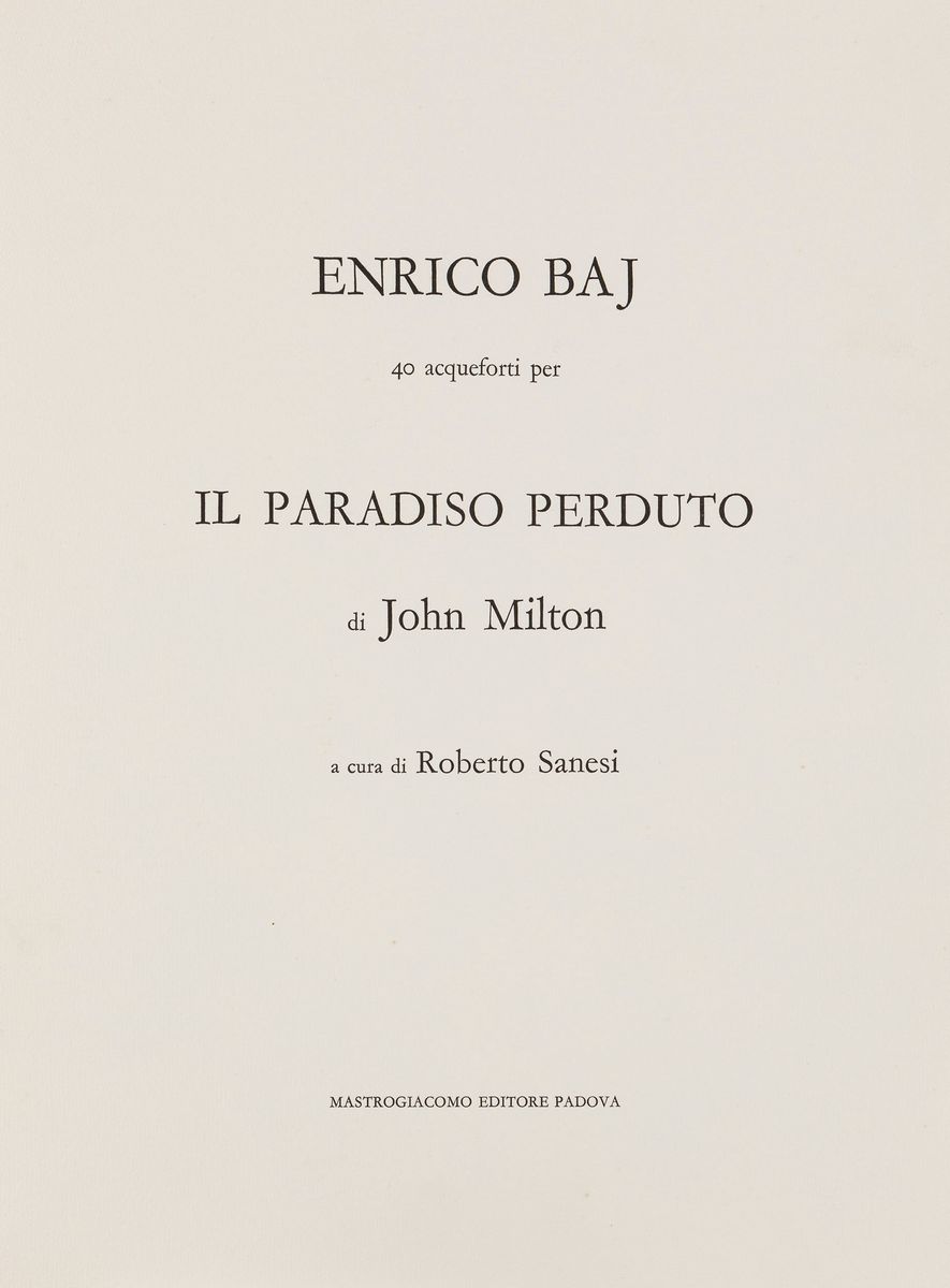 Enrico Baj - Il Paradiso Perduto di John Milton