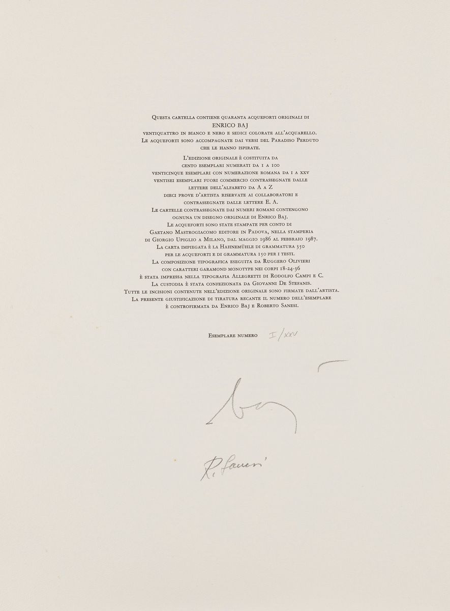 Enrico Baj - Il Paradiso Perduto di John Milton