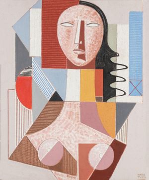 Composizione con busto femminile